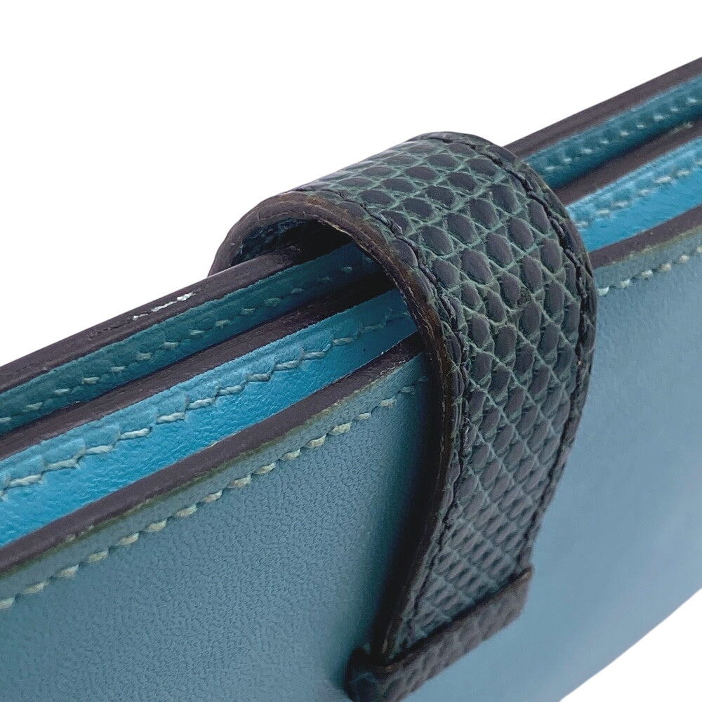 HERMES Long Wallet Purse Epsom green Bifold Walletlong wallet Votaderact Beansufla Women Used Authentic