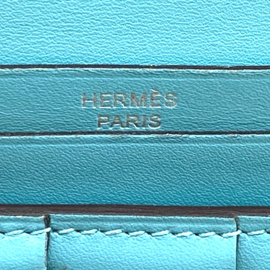 HERMES Long Wallet Purse Epsom green Bifold Walletlong wallet Votaderact Beansufla Women Used Authentic