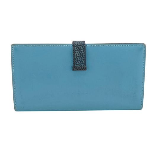 HERMES Long Wallet Purse Epsom green Bifold Walletlong wallet Votaderact Beansufla Women Used Authentic