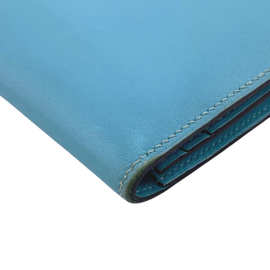 HERMES Long Wallet Purse Epsom green Bifold Walletlong wallet Votaderact Beansufla Women Used Authentic