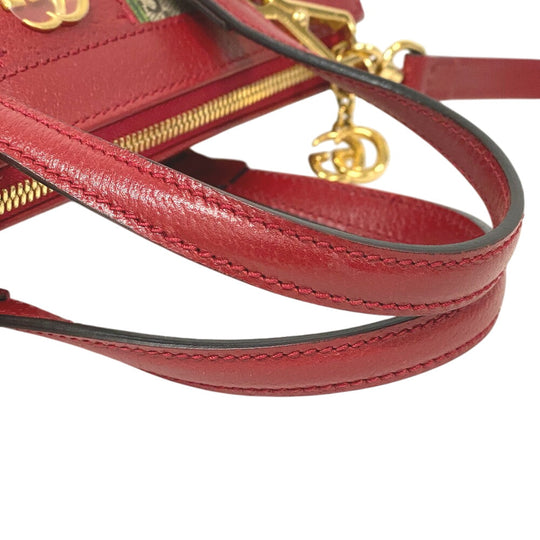 GUCCI Handbag 547551 Leather, PVC beige 2way GG Flora Shoulder Bag Women Used Authentic