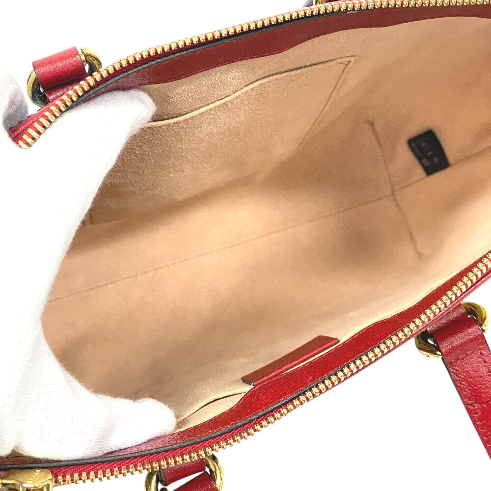 GUCCI Handbag 547551 Leather, PVC beige 2way GG Flora Shoulder Bag Women Used Authentic