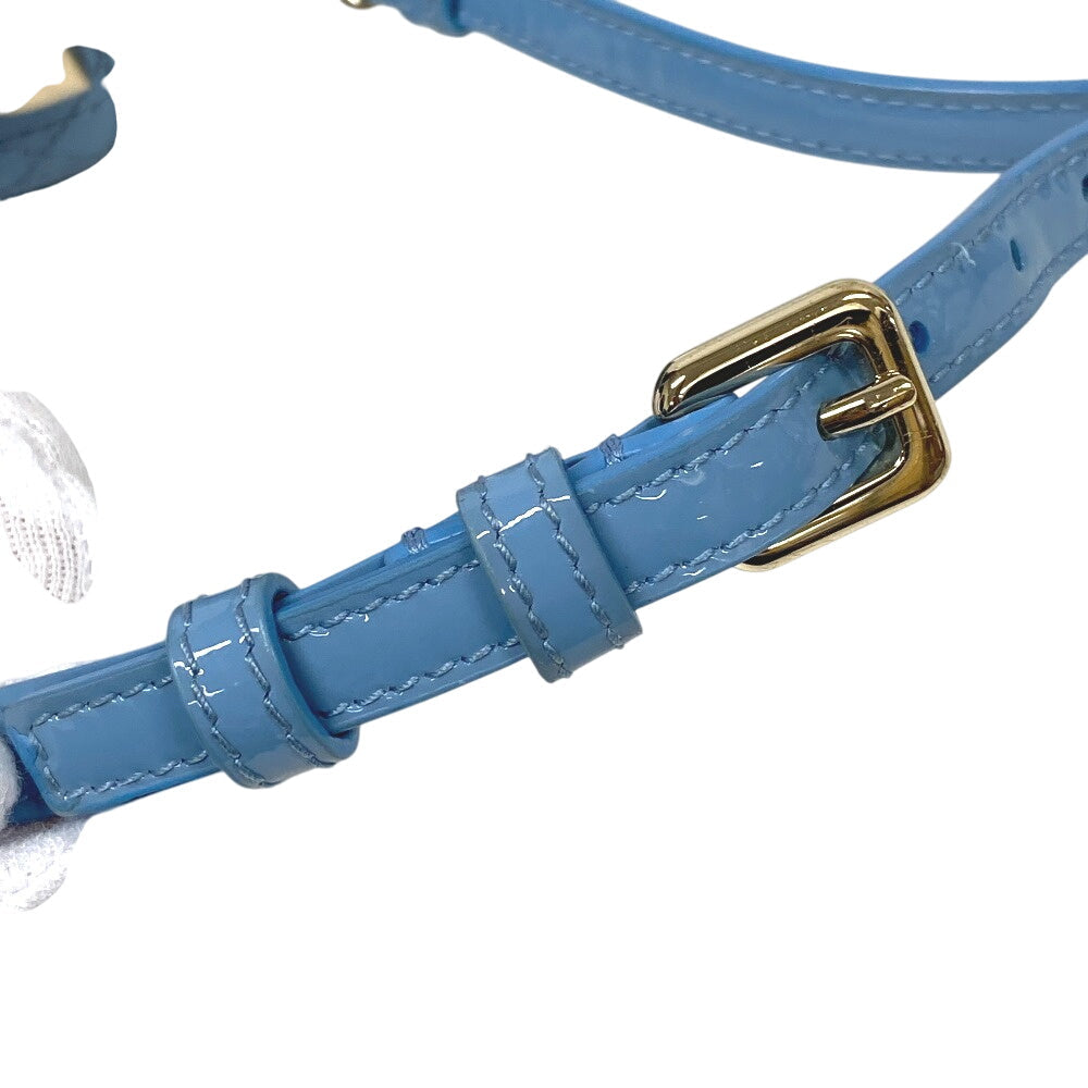 Christian Dior Shoulder Bag Patent leather blue 2way Canage Vanity bag Women Used Authentic