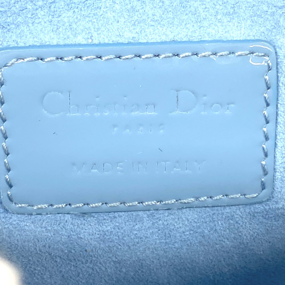Christian Dior Shoulder Bag Patent leather blue 2way Canage Vanity bag Women Used Authentic