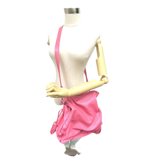 LOEWE Shoulder Bag leather pink Nappa flamenco Women Used Authentic