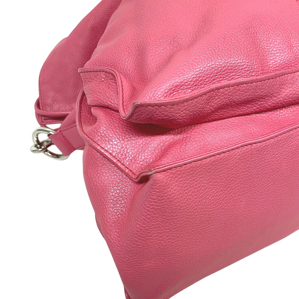 LOEWE Shoulder Bag leather pink Nappa flamenco Women Used Authentic