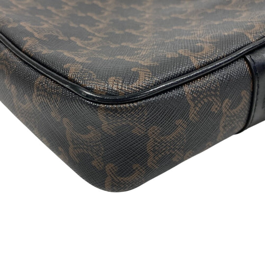 CELINE Messenger bag Leather, PVC black medium Triomphe Women Used Authentic