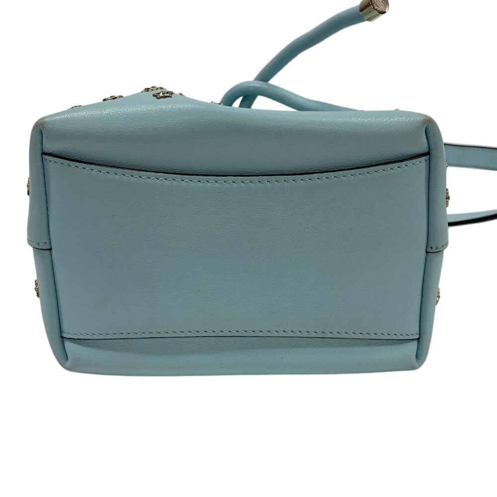 JIMMY CHOO Shoulder Bag leather blue Star studs Pompom Women Used Authentic