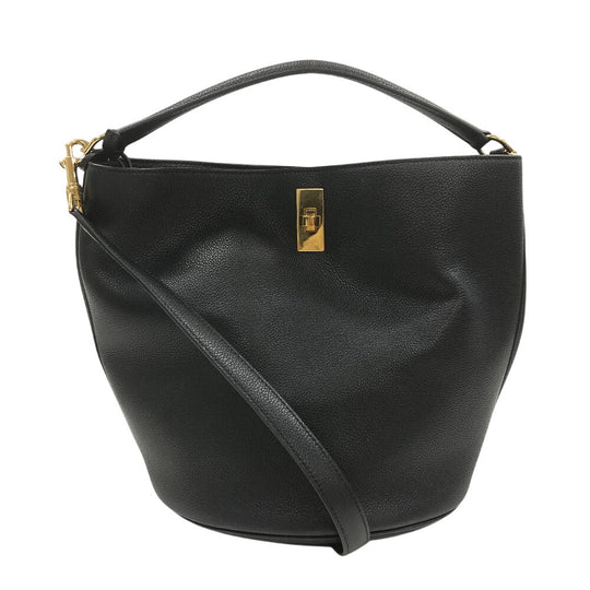 CELINE Handbag leather black Bucket16 teen 2way Women Used Authentic