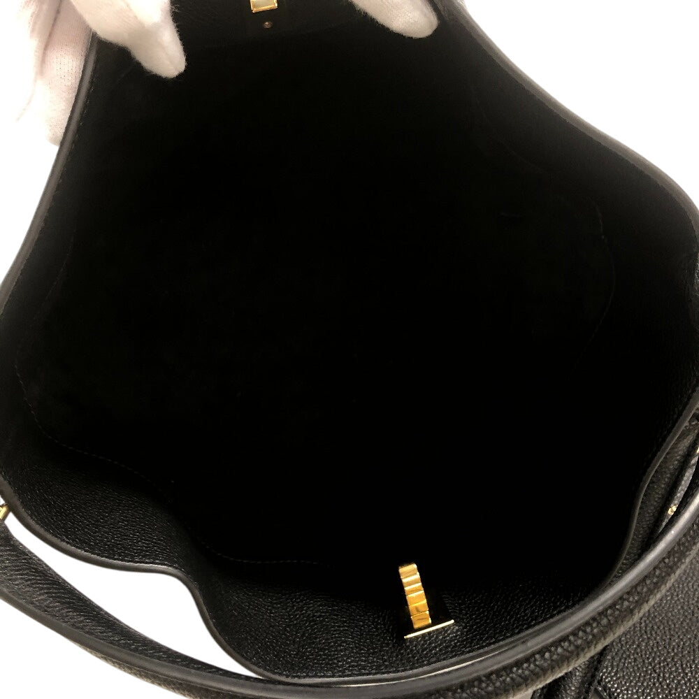 CELINE Handbag leather black Bucket16 teen 2way Women Used Authentic