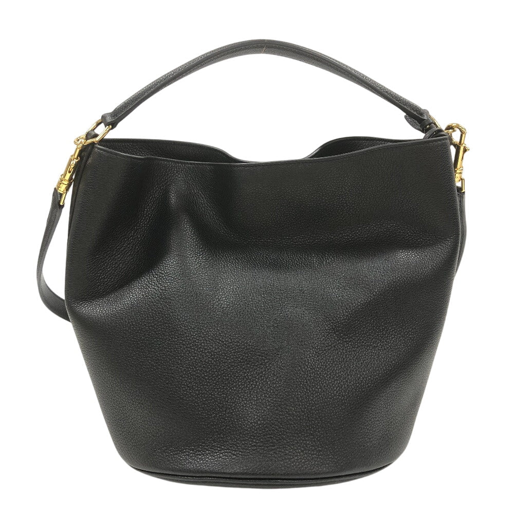 CELINE Handbag leather black Bucket16 teen 2way Women Used Authentic