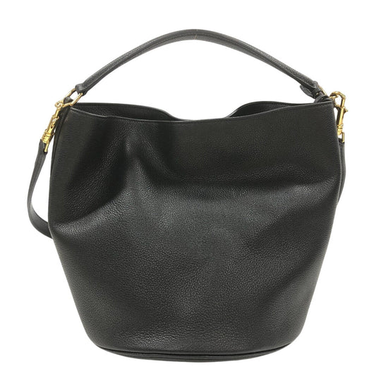 CELINE Handbag leather black Bucket16 teen 2way Women Used Authentic