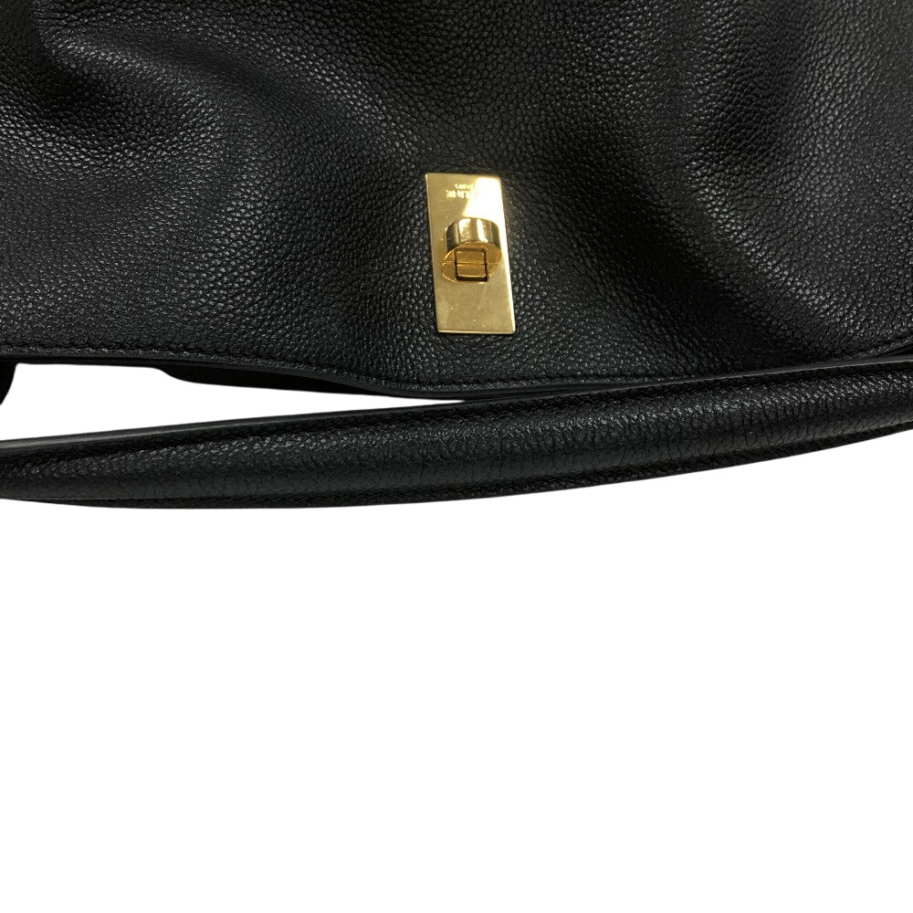 CELINE Handbag leather black Bucket16 teen 2way Women Used Authentic