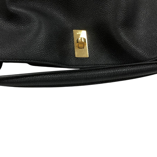 CELINE Handbag leather black Bucket16 teen 2way Women Used Authentic