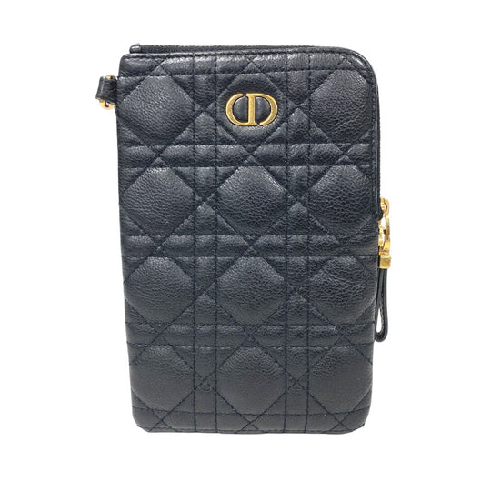Christian Dior Shoulder Bag leather black Multifunction Canage Women Used Authentic