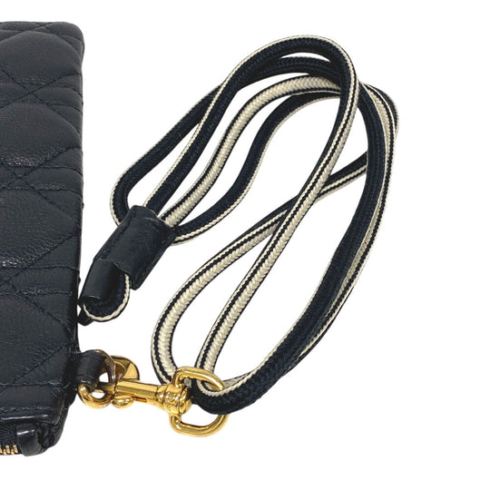 Christian Dior Shoulder Bag leather black Multifunction Canage Women Used Authentic