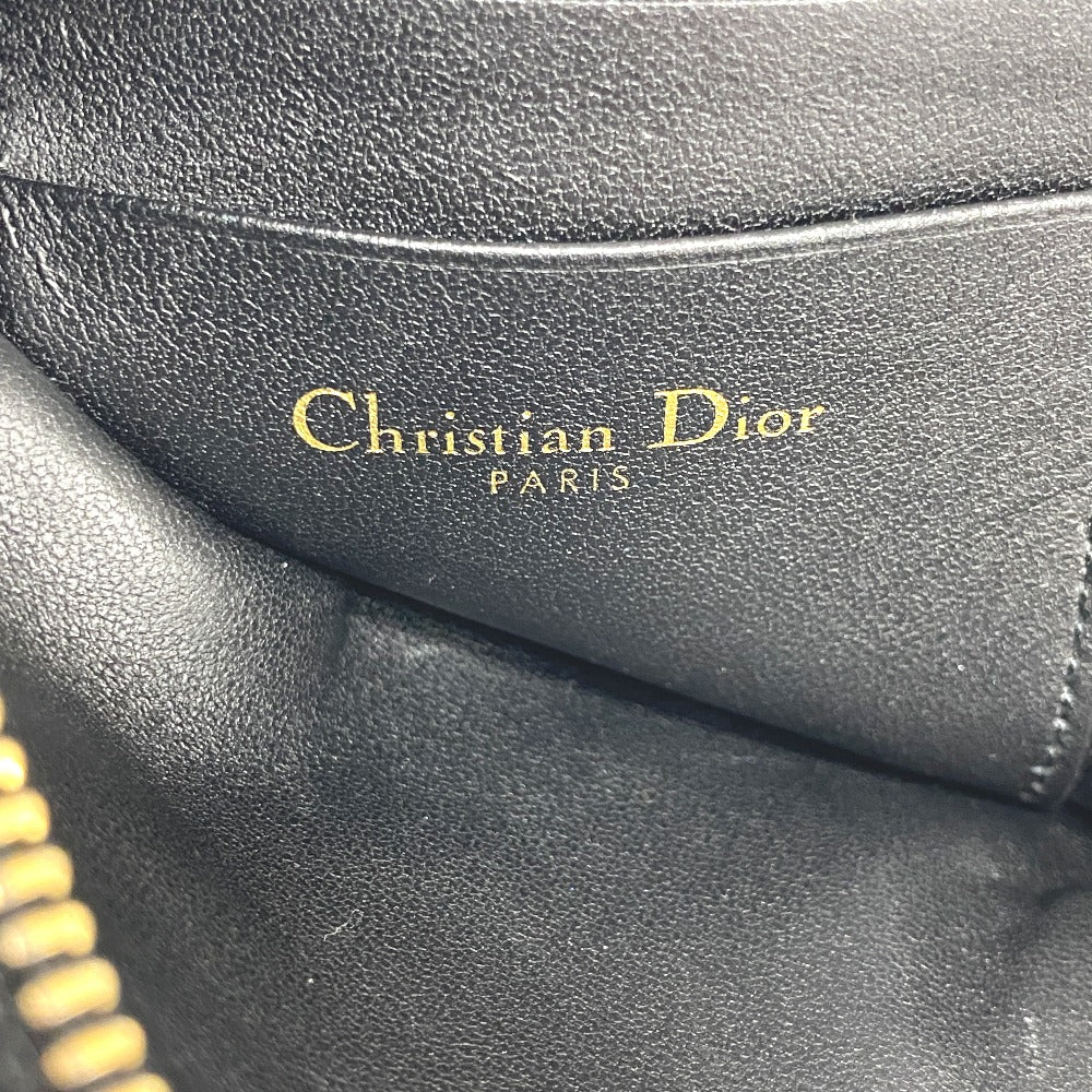 Christian Dior Shoulder Bag leather black Multifunction Canage Women Used Authentic