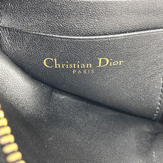 Christian Dior Shoulder Bag leather black Multifunction Canage Women Used Authentic