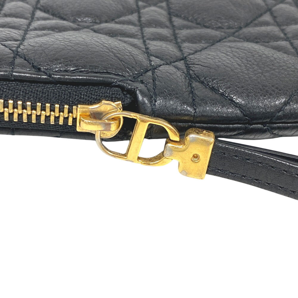 Christian Dior Shoulder Bag leather black Multifunction Canage Women Used Authentic