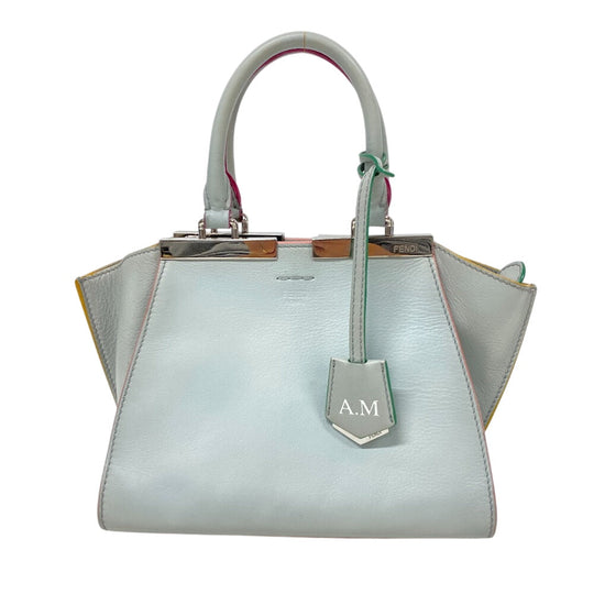 FENDI Handbag 8BH333 leather blue Petite Troisur Women Used Authentic