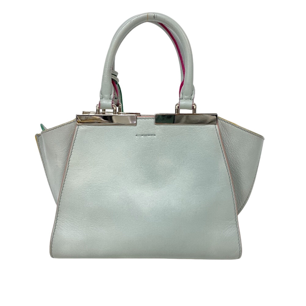 FENDI Handbag 8BH333 leather blue Petite Troisur Women Used Authentic