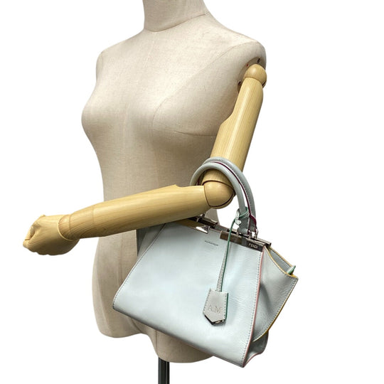 FENDI Handbag 8BH333 leather blue Petite Troisur Women Used Authentic