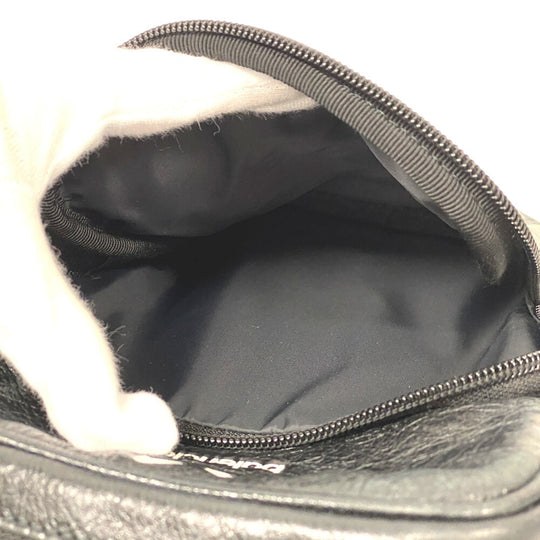 BALENCIAGA Shoulder Bag 721850 leather black Three line Adidas Small cross mens Used Authentic