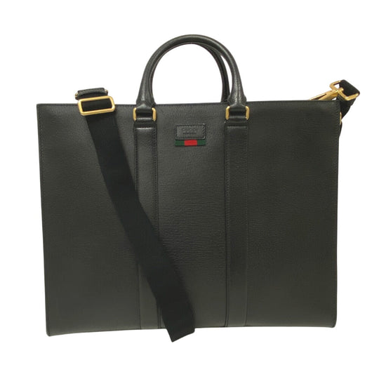 GUCCI Tote Bag 429036 leather black 2way Business bag mens Used Authentic