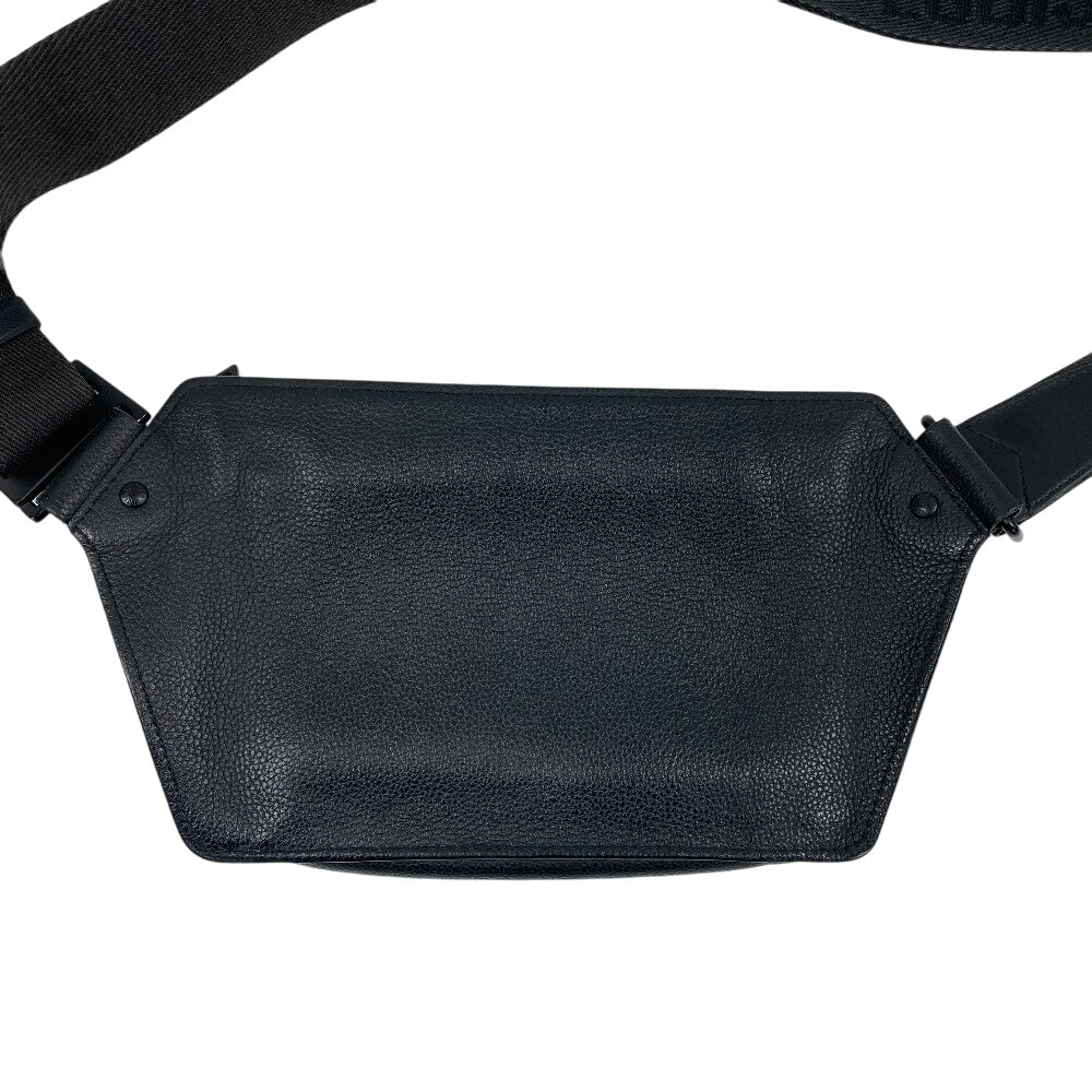 LOUIS VUITTON Sling bag M57081 Grain leather black LV Aerogram takeoff sling mens Used Authentic