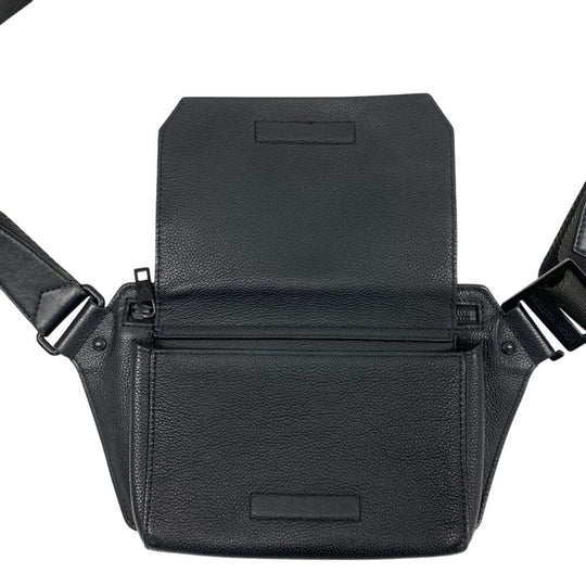 LOUIS VUITTON Sling bag M57081 Grain leather black LV Aerogram takeoff sling mens Used Authentic