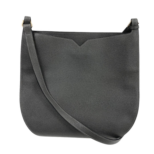 Valextra Shoulder Bag leather gray Weekend Hobo Women Used Authentic