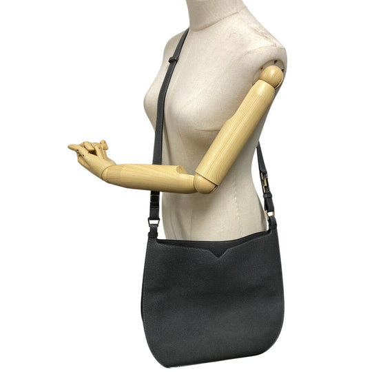 Valextra Shoulder Bag leather gray Weekend Hobo Women Used Authentic
