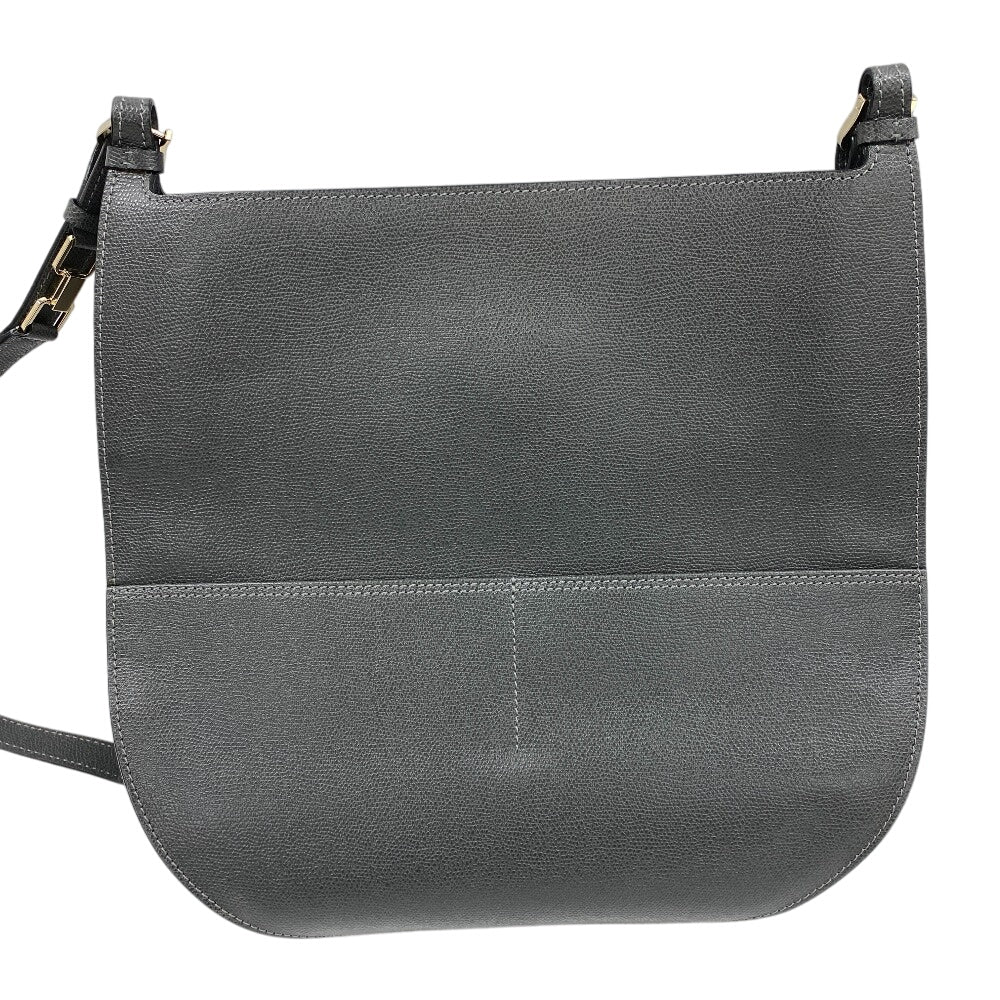 Valextra Shoulder Bag leather gray Weekend Hobo Women Used Authentic
