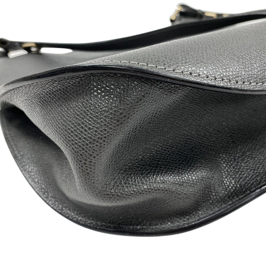 Valextra Shoulder Bag leather gray Weekend Hobo Women Used Authentic