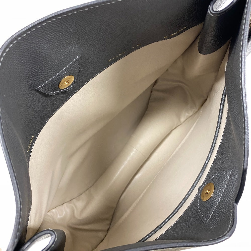 Valextra Shoulder Bag leather gray Weekend Hobo Women Used Authentic