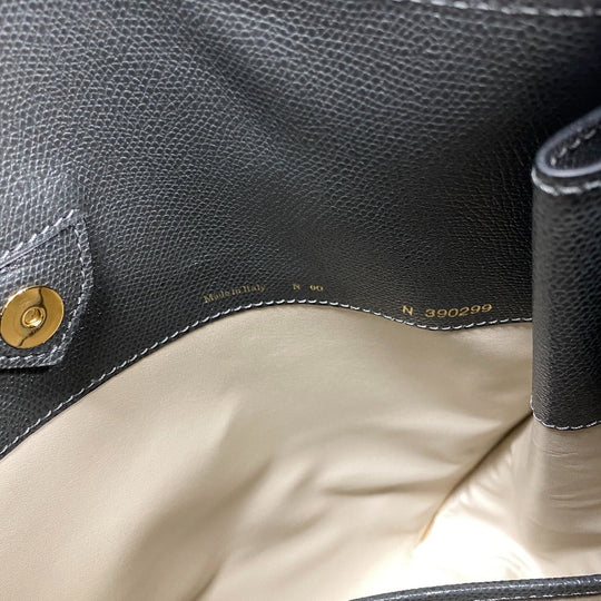 Valextra Shoulder Bag leather gray Weekend Hobo Women Used Authentic