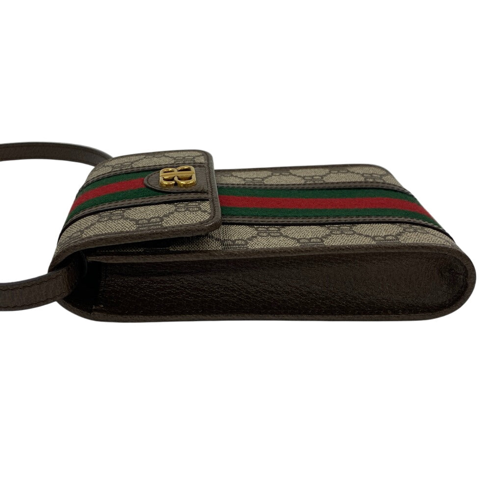 GUCCI Shoulder Bag 680130 PVC, Leather Brown The Hacker Project Balenciaga Women Used Authentic