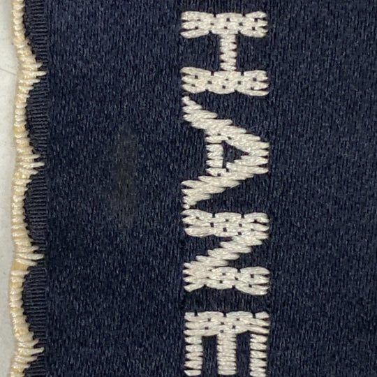 CHANEL Brooch silk Navy Fabric Ribbon Women Used Authentic