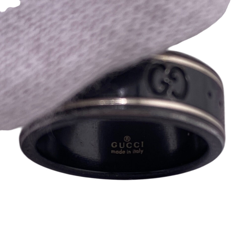 GUCCI Ring ceramic black GG icon unisex(Unisex) Used Authentic