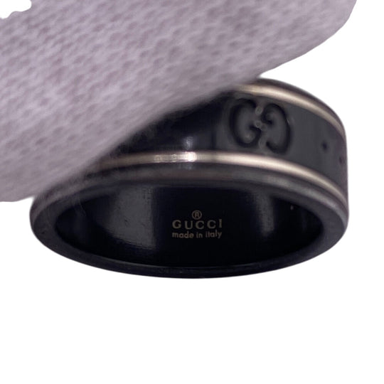 GUCCI Ring ceramic black GG icon unisex(Unisex) Used Authentic