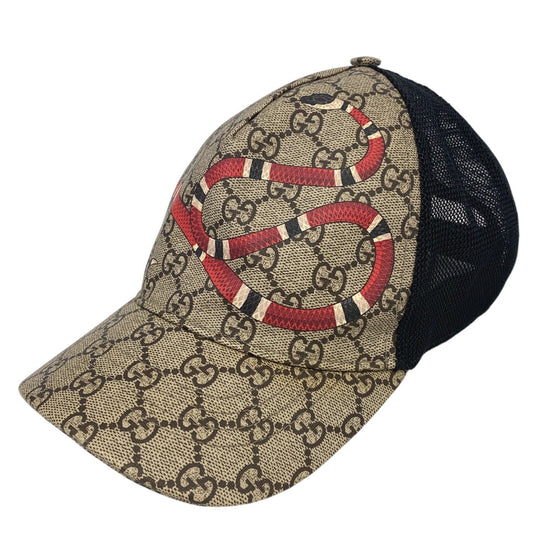 GUCCI cap Polyester, Nylon beige GG Supreme mens XL Used Authentic
