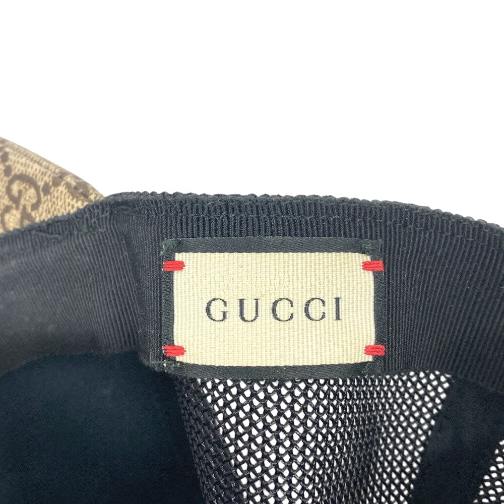 GUCCI cap Polyester, Nylon beige GG Supreme mens XL Used Authentic