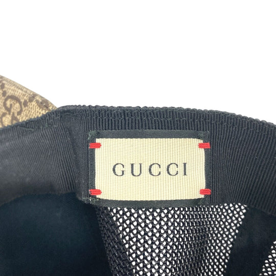 GUCCI cap Polyester, Nylon beige GG Supreme mens XL Used Authentic