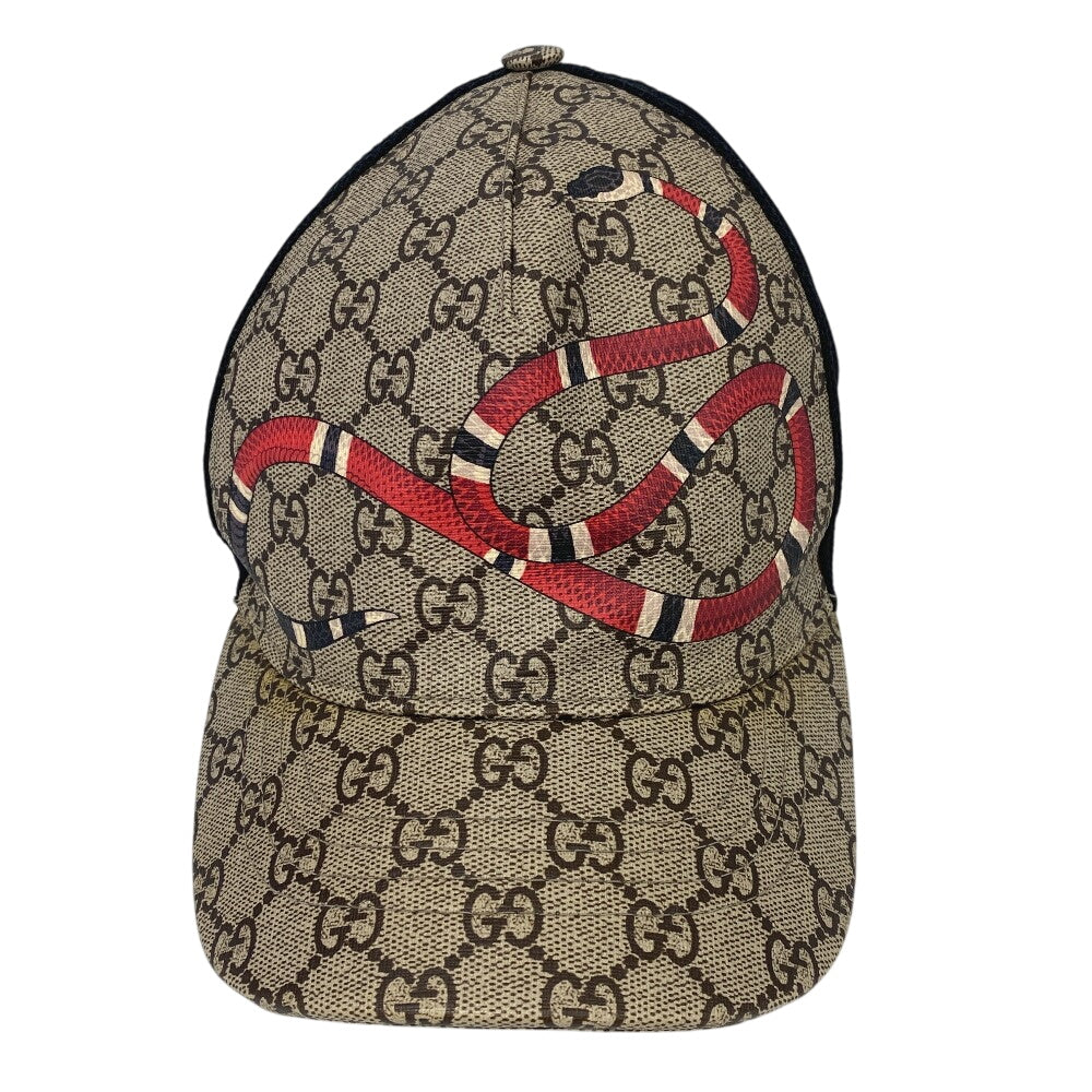 GUCCI cap Polyester, Nylon beige GG Supreme mens XL Used Authentic