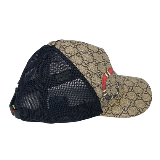 GUCCI cap Polyester, Nylon beige GG Supreme mens XL Used Authentic