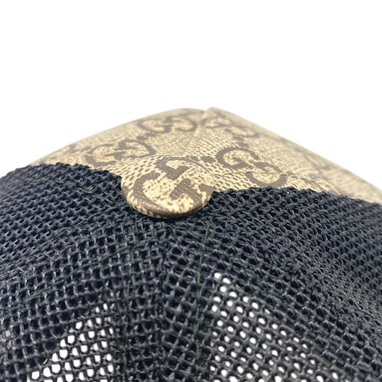 GUCCI cap Polyester, Nylon beige GG Supreme mens XL Used Authentic