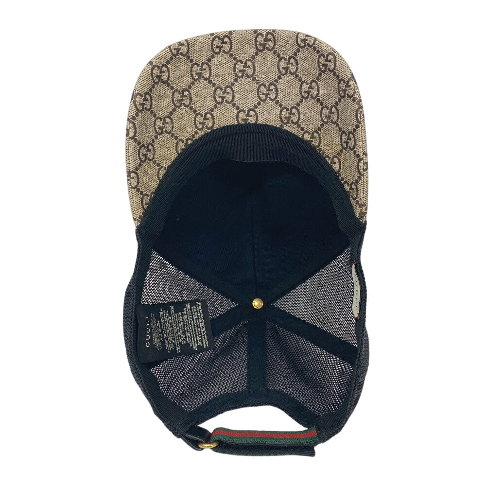 GUCCI cap Polyester, Nylon beige GG Supreme mens XL Used Authentic