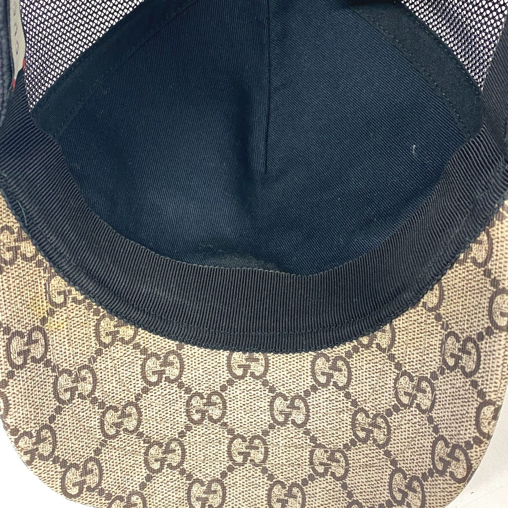 GUCCI cap Polyester, Nylon beige GG Supreme mens XL Used Authentic