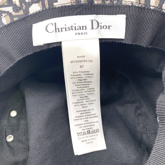 Dior hat 95TDD924G130 Polyester, Cotton black Oblique Women 57 Used Authentic