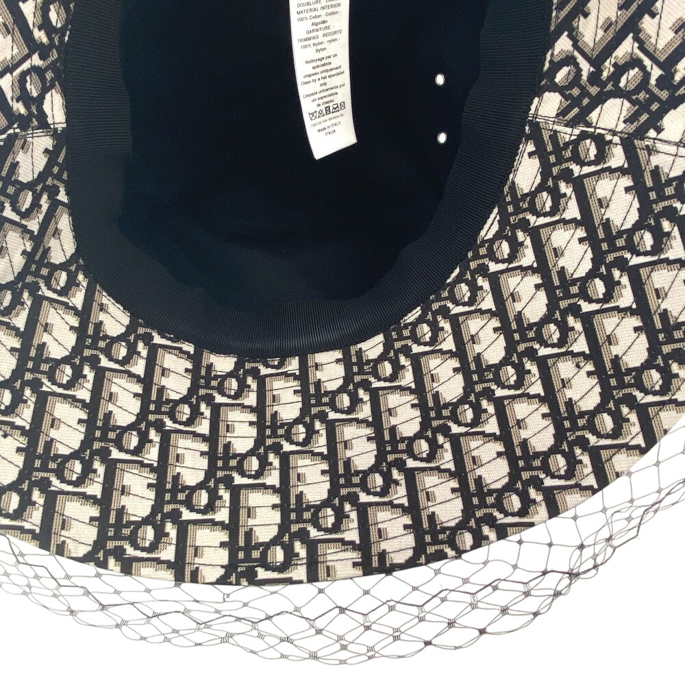 Dior hat 95TDD924G130 Polyester, Cotton black Oblique Women 57 Used Authentic